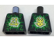 Part No: 973pb2602  Name: Torso Ninjago Green and Lime Airjitzu Electricity and Gold Ninjago Logogram 'Energy', Dragon Symbol on Back Pattern