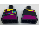 Part No: 973pb2697  Name: Torso Bare Shoulder Top with Spiky Colors over Magenta Leotard Pattern
