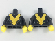 Part No: 973pb2952c01  Name: Torso Yellow Lightning 'V', Muscle Contour Lines Pattern / Black Arms / Yellow Hands