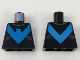 Part No: 973pb3005  Name: Torso Batman Nightwing Blue V Logo and Gray Trim Pattern