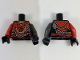 Part No: 973pb3061c01  Name: Torso Ninjago Dark Red, Silver and Copper Armor with Clock Pattern / Pearl Dark Gray Arm Left / Red Arm Right / Black Hands