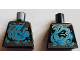 Part No: 973pb3187  Name: Torso Ninja Robe Silver Trim with Blue Wave Pattern
