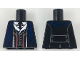 Part No: 973pb3234  Name: Torso Suit Jacket, Vest and Tie, Red Trim, Dark Blue Scarf Pattern