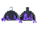 Part No: 973pb3408c01  Name: Torso Ninjago Dark Purple Splotches Pattern / Black Arms / Dark Purple Hands