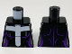 Part No: 973pb3743  Name: Torso Female, Large White Cross, Dark Purple Trim Pattern