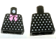 Part No: 973pb3840  Name: Torso with Bright Pink Bow and White Polka Dots Pattern (BAM)
