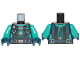 Part No: 973pb3904c01  Name: Torso Diving Suit with Dark Turquoise Shark and Anchor and Dark Pink Octopus Pattern / Dark Turquoise Arms / Dark Blue Hands