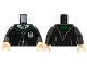 Part No: 973pb4031c01  Name: Torso Hogwarts Robe Clasped with Slytherin Crest Pattern / Black Arms / Light Nougat Hands