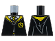 Part No: 973pb4370  Name: Torso Hogwarts Robe Clasped with Hufflepuff Crest, Sweater, Shirt and Tie Pattern