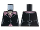 Part No: 973pb4381  Name: Torso Female Jacket, Light Nougat Neck, Black Necklace, Metallic Pink Shirt Pattern