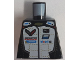 Part No: 973pb4385  Name: Torso Racing Suit with Stitching, Chevrolet Logo, Mobil 1 Logo, and 'CORVETTE RACING' Pattern