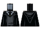 Part No: 973pb4420  Name: Torso Robe with Hood, Dark Bluish Gray Sweater, White Shirt and Hogwarts Crest Tie Pattern