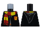 Part No: 973pb4509  Name: Torso Hogwarts Robe Clasped with Gryffindor Shield and Scarf Pattern