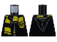 Part No: 973pb4510  Name: Torso Hogwarts Robe Clasped with Hufflepuff Shield and Scarf Pattern