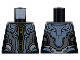 Part No: 973pb4815  Name: Torso Armor, Sand Blue and Dark Bluish Gray Panels, Gold Down Middle Pattern