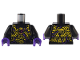 Part No: 973pb5036c01  Name: Torso Armor with Yellow and Gold Scales and Mask, Emblem, and Dark Purple Ink Lines Pattern / Black Arms / Dark Purple Hands