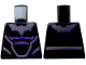 Part No: 973pb5132  Name: Torso Dark Purple and Silver Markings and Outlines Pattern