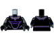 Part No: 973pb5132c01  Name: Torso Dark Purple and Silver Markings and Outlines Pattern / Black Arms / Black Hands