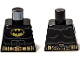 Part No: 973pb5273  Name: Torso Batman Logo, Dark Bluish Gray Armor Contour Lines, Gold Utility Belt with Batarang on Back Pattern