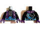 Part No: 973pb5543c01  Name: Torso Dark Purple Robe over Black and Dark Bluish Gray Tunic with Dark Azure Belt and Moon on Back Pattern / Black Arms / Dark Purple Hands