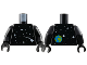 Part No: 973pb5647c01  Name: Torso with White Dots and Sparkles / Stars and Comet, Earth on Back Pattern / Black Arms / Black Hands