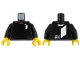 Part No: 973pb6137c01  Name: Torso Sweater with Dark Bluish Gray Trim and White LEGO Ideas Logo Pattern / Black Arms / Yellow Hands