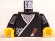 Part No: 973px11c01  Name: Torso Castle Ninja Wrap, Brown Dagger, Silver Star, Silver Zigzags Pattern / Black Arms / Yellow Hands