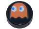 Part No: 98138pb375  Name: Tile, Round 1 x 1 with Orange PAC-MAN Ghost with Blue Eyes Pattern (Clyde)