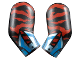 Part No: 981982pb363  Name: Arm, (Matching Left and Right) Pair with Red Animal Stripes, Metallic Light Blue and Dark Azure Gauntlets Pattern