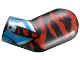 Part No: 981pb363  Name: Arm, Left with Red Animal Stripes, Metallic Light Blue and Dark Azure Gauntlet Pattern