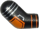 Part No: 982pb275  Name: Arm, Right with Orange and Silver Pad and Stripes Pattern