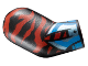 Part No: 982pb363  Name: Arm, Right with Red Animal Stripes, Metallic Light Blue and Dark Azure Gauntlet Pattern