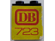 Part No: BA014pb05  Name: Stickered Assembly 2 x 1 x 2 with Red 'DB 723' on Yellow Background Pattern (Sticker) - Set 723-2 - 2 Brick 1 x 2