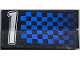 Part No: BA102pb07R  Name: Stickered Assembly 4 x 2 with Silver Number 1 and Blue Checkered Pattern Model Right Side (Sticker) - Set 8458 - 2 Tile 1 x 4