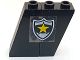 Part No: BA374pb01L  Name: Stickered Assembly 4 x 1 x 3 with Police Yellow Star Badge Pattern Model Left Side (Sticker) - Set 6483 -  Slope 75 2 x 1 x 3 - Open Stud, 1 Slope, Inverted 75 2 x 1 x 3