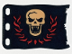 Part No: bb0511pb01  Name: Plastic Flag 8 x 5 with White Skull with Fangs and Red Flames Pattern