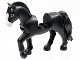 Part No: bb1279c03pb01  Name: Horse with 2 x 2 Cutout and Movable Neck with Molded Black Tail and Roached Mane and Printed White Blaze Pattern (Khan)