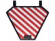 Part No: x1435pb044F  Name: Flag 5 x 6 Hexagonal with Red and White Danger Stripes Sloping Right and Black Rectangle Pattern Model Front (Sticker) - Set 42146