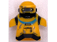 Part No: 100456pb01  Name: Minifigure, Head, Modified SW NED-B Loader Droid with 2 Back Studs with Black Neck, Visor and Lines, Medium Azure Collar and Silver Spots Pattern
