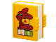 Part No: 100954pb06  Name: Duplo Utensil Book with Molded White Pages and Printed Red Rabbit with Bright Light Orange, Lime and White 'A, B, C' Alphabet Bricks Pattern