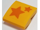 Part No: 15068pb187  Name: Slope, Curved 2 x 2 x 2/3 with Two Orange Stars on Transparent Background Pattern (Sticker) - Set 40228