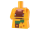 Part No: 25767pb011  Name: Torso, Modified Long with Folded Arms with Pixelated Reddish Brown and Green Jungle Villager Pattern