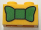 Part No: 3004pb153  Name: Brick 1 x 2 with Green Bow Tie Pattern