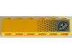 Part No: 3009pb271R  Name: Brick 1 x 6 with Medium Azure Gradient Dots, Gold Hourglass and Classic Space Logo Pattern Model Right Side (Sticker) - Set 71475