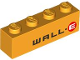 Part No: 3010pb344  Name: Brick 1 x 4 with WALL-E Logo Pattern (BrickHeadz WALL-E Abdomen)