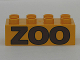 Part No: 3011pb017  Name: Duplo, Brick 2 x 4 with Brown 'ZOO' Pattern