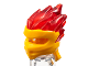 Part No: 41163pb05  Name: Minifigure, Headgear Ninjago Wrap Type 5 with Molded Trans-Red Flames Pattern