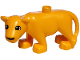 Part No: 53920c01pb03  Name: Duplo Cat, Large, Adult Female (Lioness) with Black Nose and Eyes Semicircular Pattern
