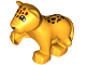 Part No: 54300c01pb03  Name: Duplo Jaguar Baby Cub, Raised Paw with Eyes and Dark Brown and Black Spots Pattern