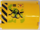 Part No: 6259pb041R  Name: Cylinder Half 2 x 4 x 4 with Caution Triangle, Danger Stripes, Black Biohazard Symbol, Ooze and Vents Pattern Model Right Side (Sticker) - Set 70163